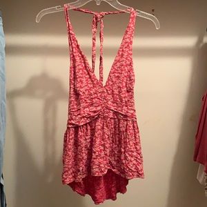 XS American eagle floral halter top